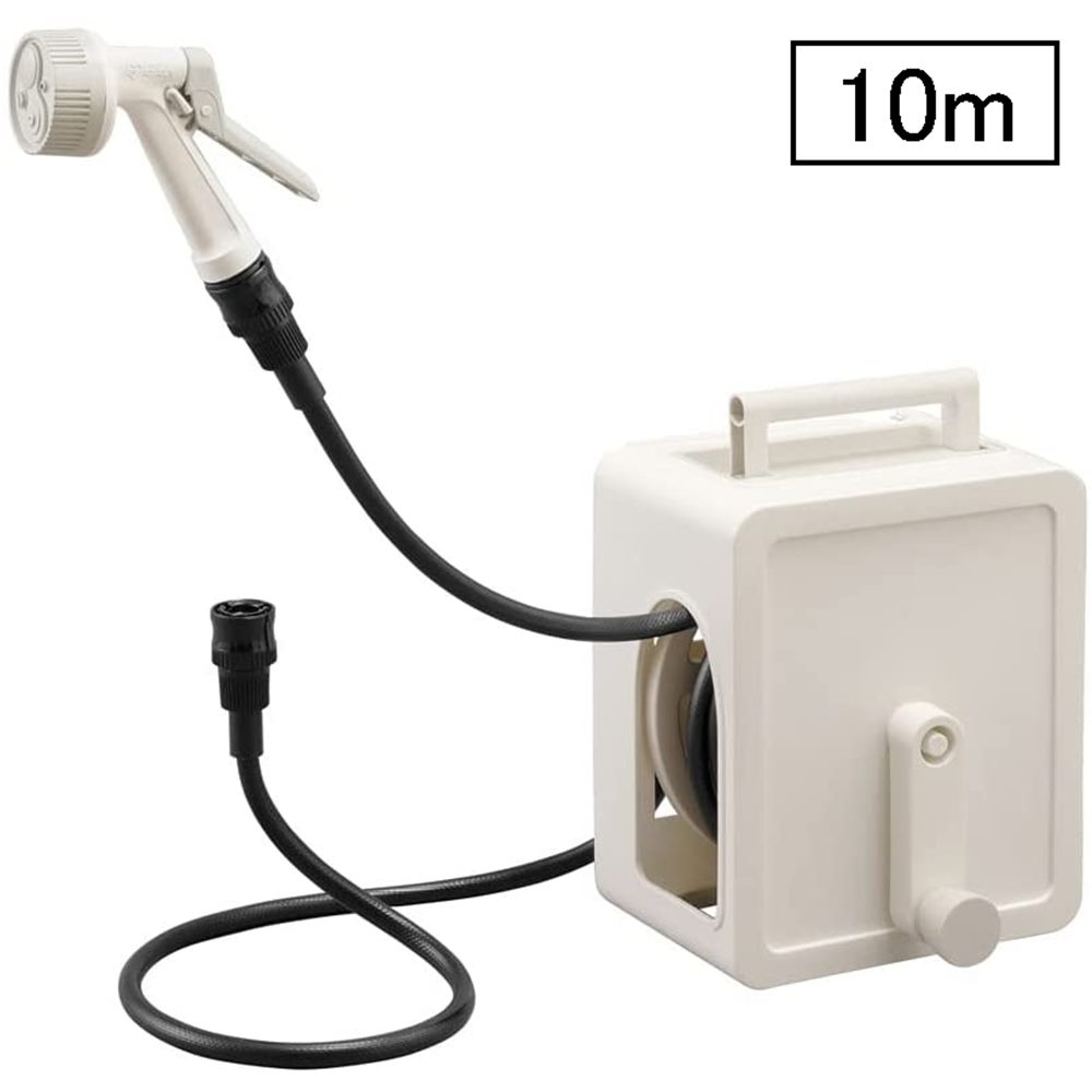 アイリスオーヤマ フルカバーコンパクトホースリール 10m [ガーデニング 水やり 掃除 洗車 手持ち 据え..