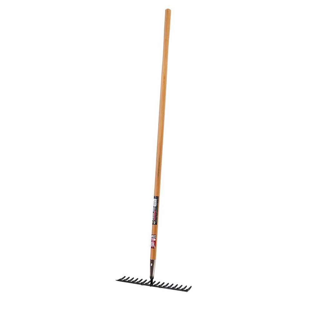 金象PRO PROLINE 幅広スチールレーキ 全長1430mm×幅395mm [砕石ならし 整地 集草 熊手] 木柄 【○】