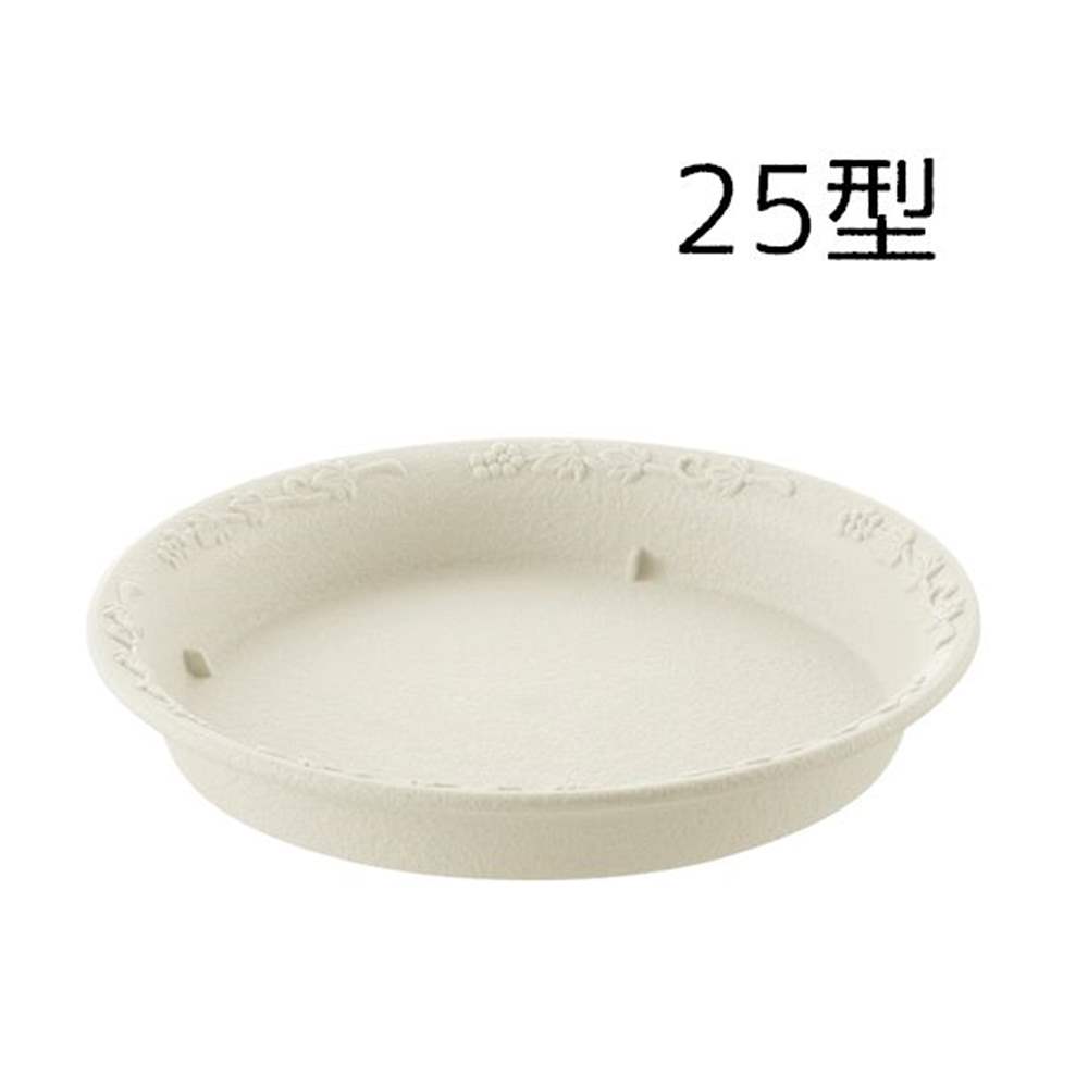 リッチェル ノヴェル プレート 丸25型N [園芸 ガーデニング 植木鉢 受皿 寄せ植え 花] アイボリー