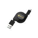 カシムラ USB充電&同期ケーブル リール 80cm リバーシブルA-C ブラック AJ-517