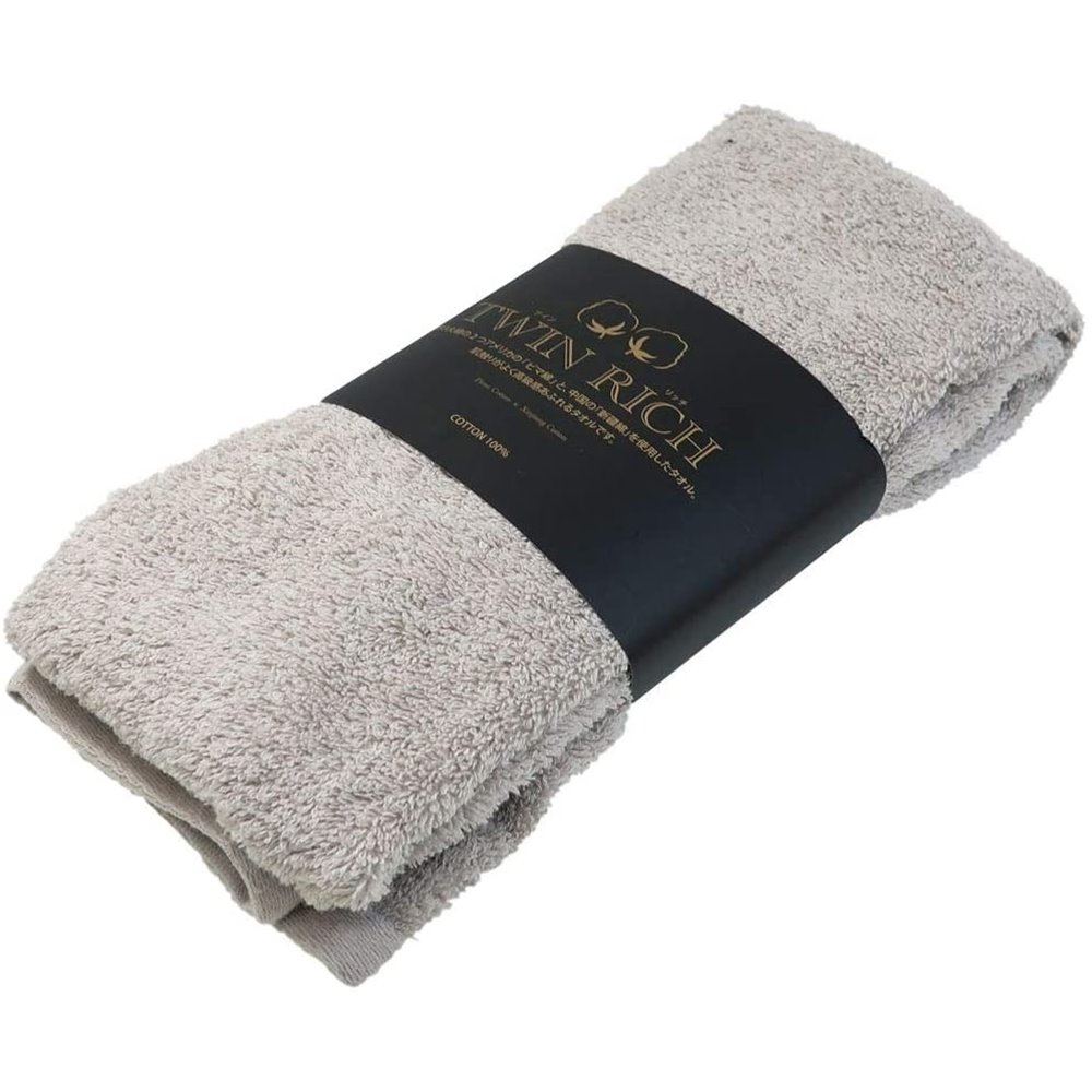 大宗 ツインリッチ スマートバスタオル(34×120cm) [ふんわり 吸水 速乾] GY(グレー)