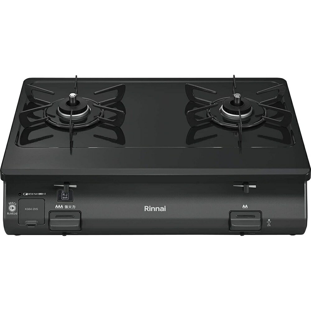 リンナイ ガステーブル グリルなし 幅59cm 左強火力 都市ガス用 KG64-2HSL/L