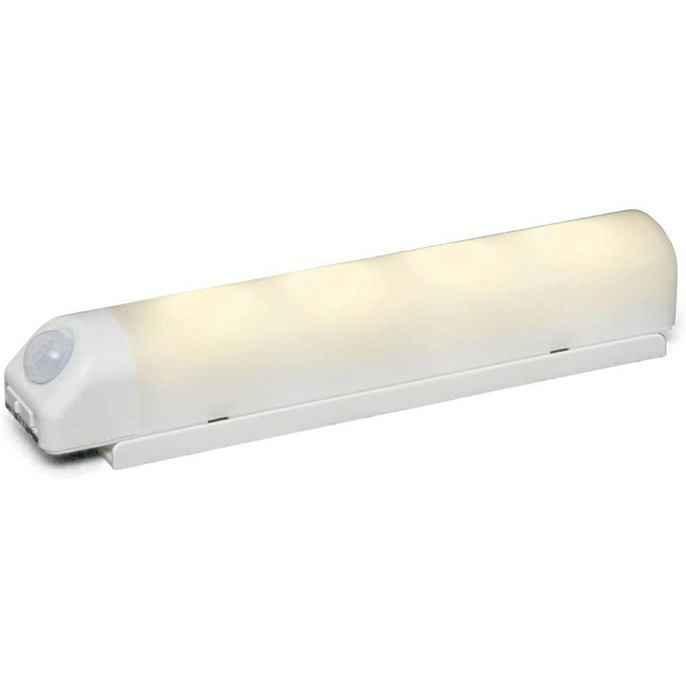 アイリスオーヤマ 乾電池式LEDセンサーライト ウォールタイプ 電球色 ホワイト [階段 廊下 物置 玄関 クローゼット ベッドサイド 照明] BSL40WL-WV2
