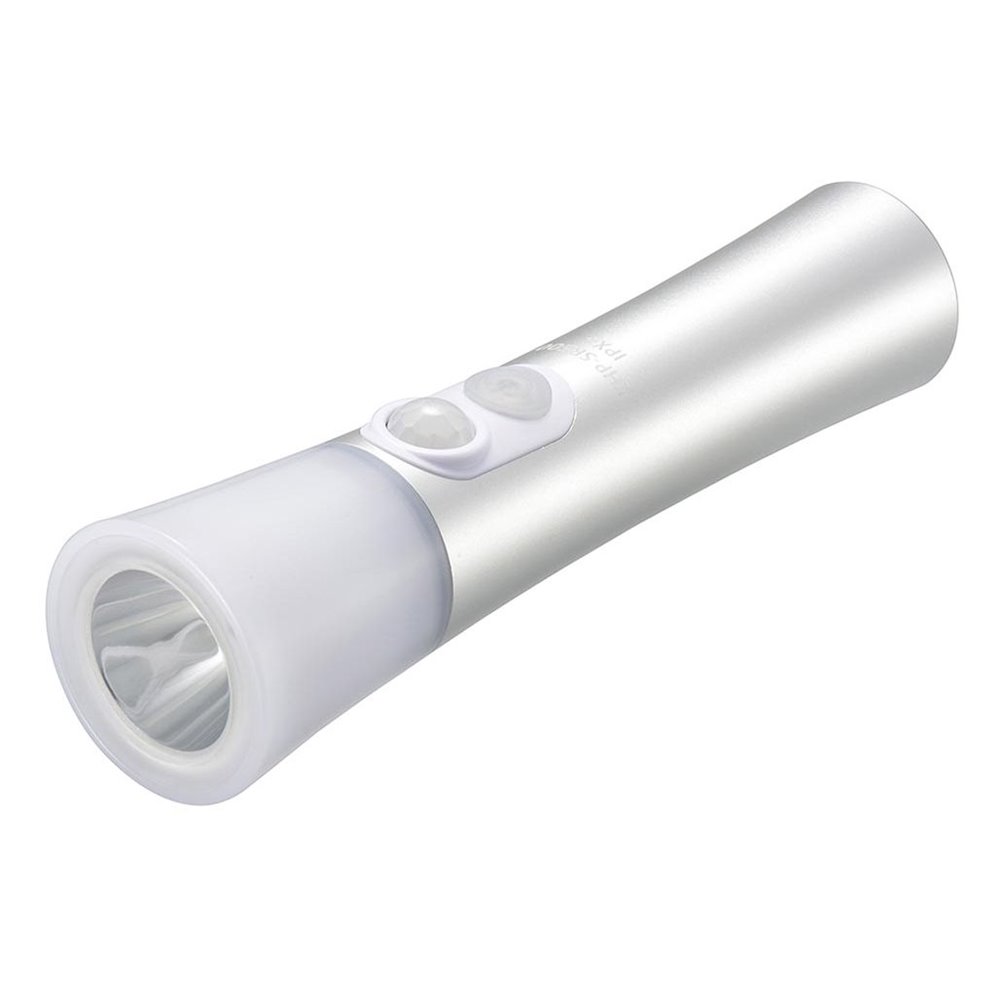 オーム電機(OHM) 充電式LEDトーチライト＆ランタン 明暗人感センサー付き [懐中電灯 防災 キャンプ アウトドア] LHP-SR500-W