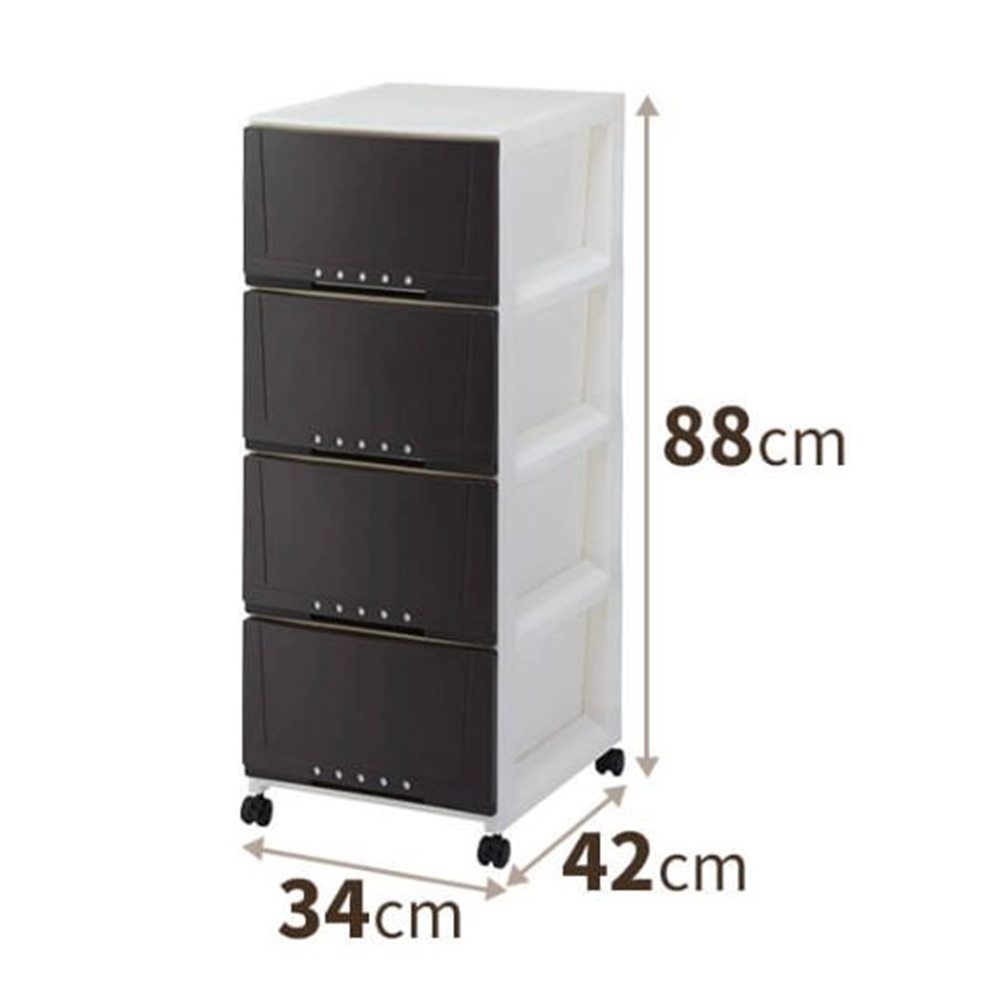 天馬 プロフィックス ルームケース 3404 [チェスト 収納 衣類 幅34cm キャスター付] ブラウン 【○】