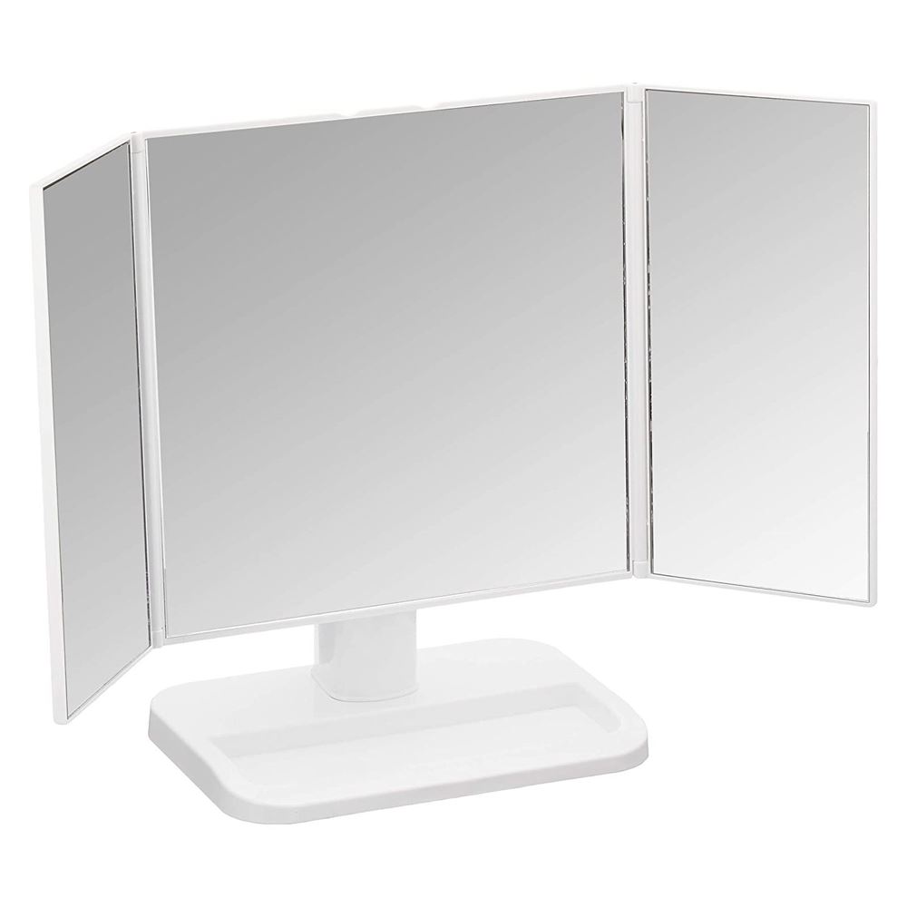 永井興産 メイクアップミラー [卓上 鏡 三面鏡 コンパクト] NK-242 ホワイト