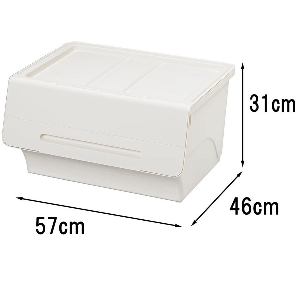 サンカ フロック ワイド30 深型(幅57×奥行46×高さ31cm) [収納 ケース ボックス フラップ 積み重ね スタ..