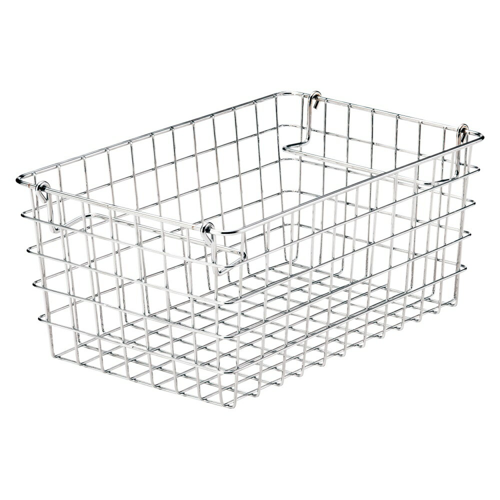 ちどり産業 積み重ね ワイヤーバスケット 1/4(クォーター) 幅18.5×奥行26×高さ12cm [カゴ 収納カゴ 収納ボックス 小物収納] 55-10