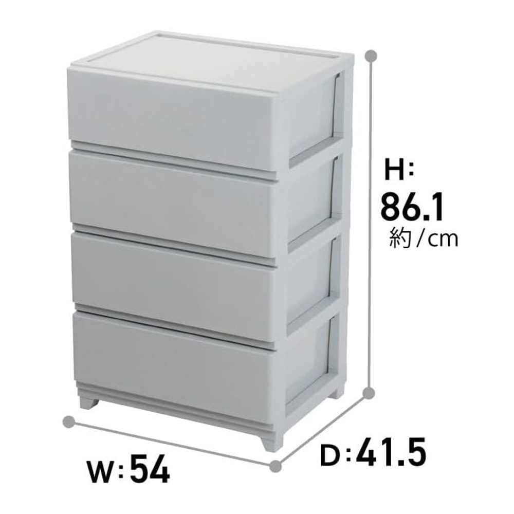 JEJ アステージ デコニーシーヴォワイド4段 幅54×奥行41.5×高さ86.1cm [収納家具 チェスト タンス 衣類..