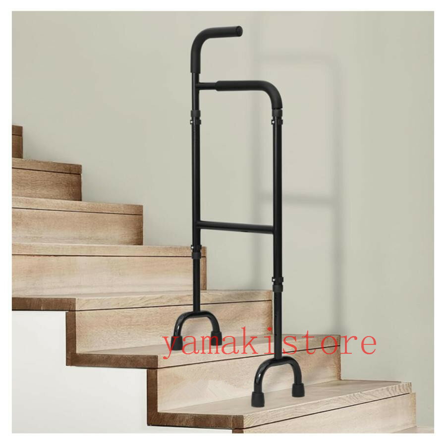 Rakuten - 【マラソン期間最高2000円OFFクーポン】階段登り 介護 杖 手すり 階段 高齢者 階段昇降補助 ステッキ てすり 介護用 手摺り 立ち上がり補助 6段階の高さ調整 滑り止め 室内 転倒防止 置き型手すり 玄関 トイレ 寝室 ベッド アルミ製 軽量 安定 老人 敬老の日 プレゼント