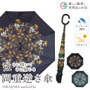 さかさ傘 岡重 晴雨兼用 UVカット加工 逆さ傘 日傘 和装 洋装 晴雨兼用 紫外線防止 ブルー ゴールド カラー