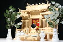 美しい、東濃桧■高床仕様 屋根違い 中型 ■御簾と格子扉 ■神棚セット(お社本体)高さ49cm×幅64cm×奥行き26cm 神棚 神具 仏具 盆提灯 やまこう ...