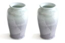 花立 墓 お墓 花立て 仏具 陶器 花瓶 2本組 セット パール仕上げ パープル 6寸 サイズ 約(cm) 高さ18 神棚 神具 仏具 盆提灯 やまこう 山幸