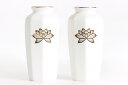 花立 墓 お墓 花立て 仏具 陶器 花瓶 2本組 セット 磁器 八角 白磁 上金蓮 5寸 サイズ 約(cm) 高さ15 神棚 神具 仏具 盆提灯 やまこう 山幸