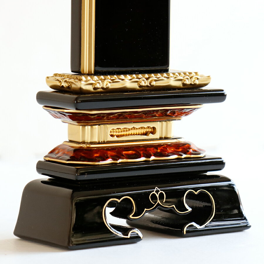 位牌 本金粉使用 勝美型 6寸 ■ 文字 彫付き モダン 塗り位牌 高さ28.3cm(代引き決済不可商品) 神棚 神具 仏具 盆提灯 やまこう 山幸