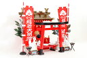 黄金屋根の稲荷宮 神棚セット ■ 特上 重ね塗り 一社 ■ 白狐 & 大鳥居 ■ かがり火 神具セット ■ 商売繁盛 開運祈願 きつね 神棚 神具 仏具 盆提灯...