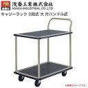 浅香工業(金象印) 台車 キャリーラック 2段式 大 片ハンドル式 積載荷重 300Kg《北海道、沖縄、離島は別途送料がかかります。》《代引き不可》※ブレーキ無...