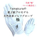 プロモデル極(ロゴ有/無)メンズ 天然皮革 ゴルフグローブ ホワイト 左手着用(右利き用)21cm〜26cmコースで使用トッププロゴルファーからのおススメ!最上...