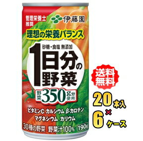 Honey - 伊藤園　1日分の野菜　190g缶×20本入×6ケース（120本）お買い得セット