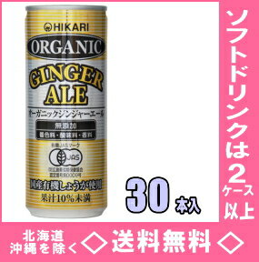 ヒカリ食品　オーガニック　ジンジャーエール　250ml缶　30本入（光食品）【RCP】【HLS_DU】