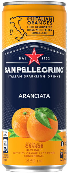 サンペレグリノ　イタリアンスパークリング アランチャータ（オレンジ）330ml缶×24...