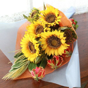 造花 夏のひまわりの花束 シルクフラワー 父の日 CT触媒 光触媒 アレンジ フラワーアレンジ インテリア フラワーアレンジメント arg