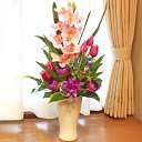 造花 特別な贈り物に シンビジウムとチューリップの豪華なアレンジ 花 ギフト プレゼント 送料無料 シンビジューム CT触媒 シルクフラワー フラワーアレンジメ...