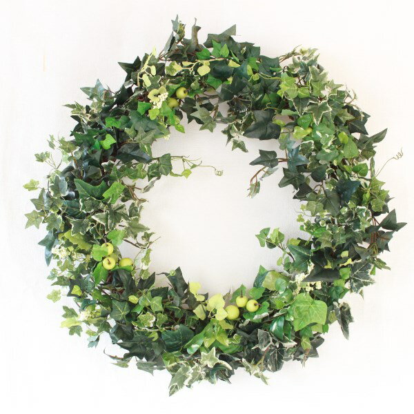 造花 インテリア 観葉植物 アイビーと実もののジャンボリース フェイクグリーン CT触媒 光触媒 アレンジ フラワーアレンジ フラワーアレンジメント arg