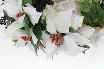 造花 シダとベリーのドロップ型クリスマスリース クリスマス ヒイラギ CT触媒