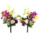 造花 仏花 オンシジウムとデンファレの洋風な花束一対 CT触...