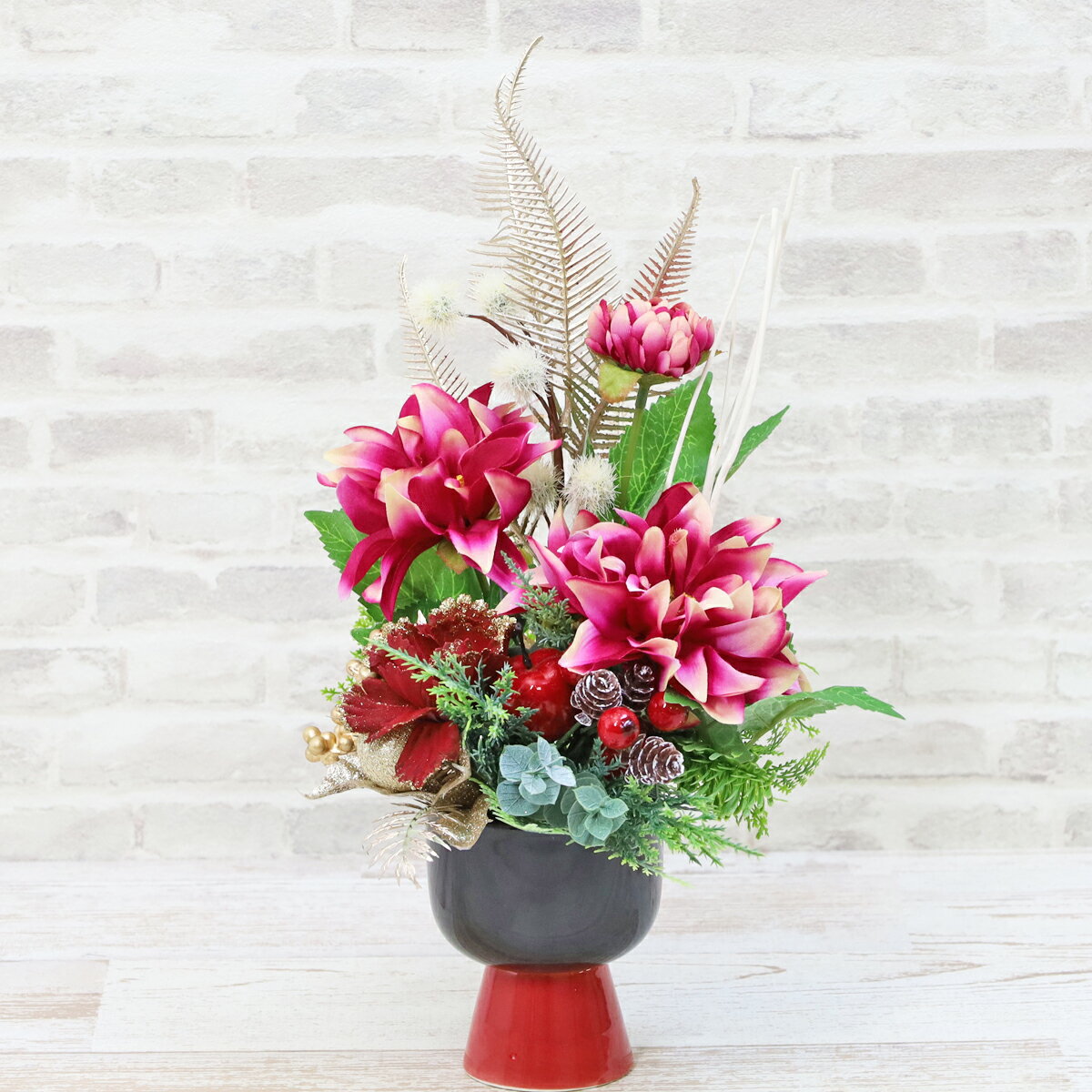 造花和モダンなダリアのアレンジクリ...