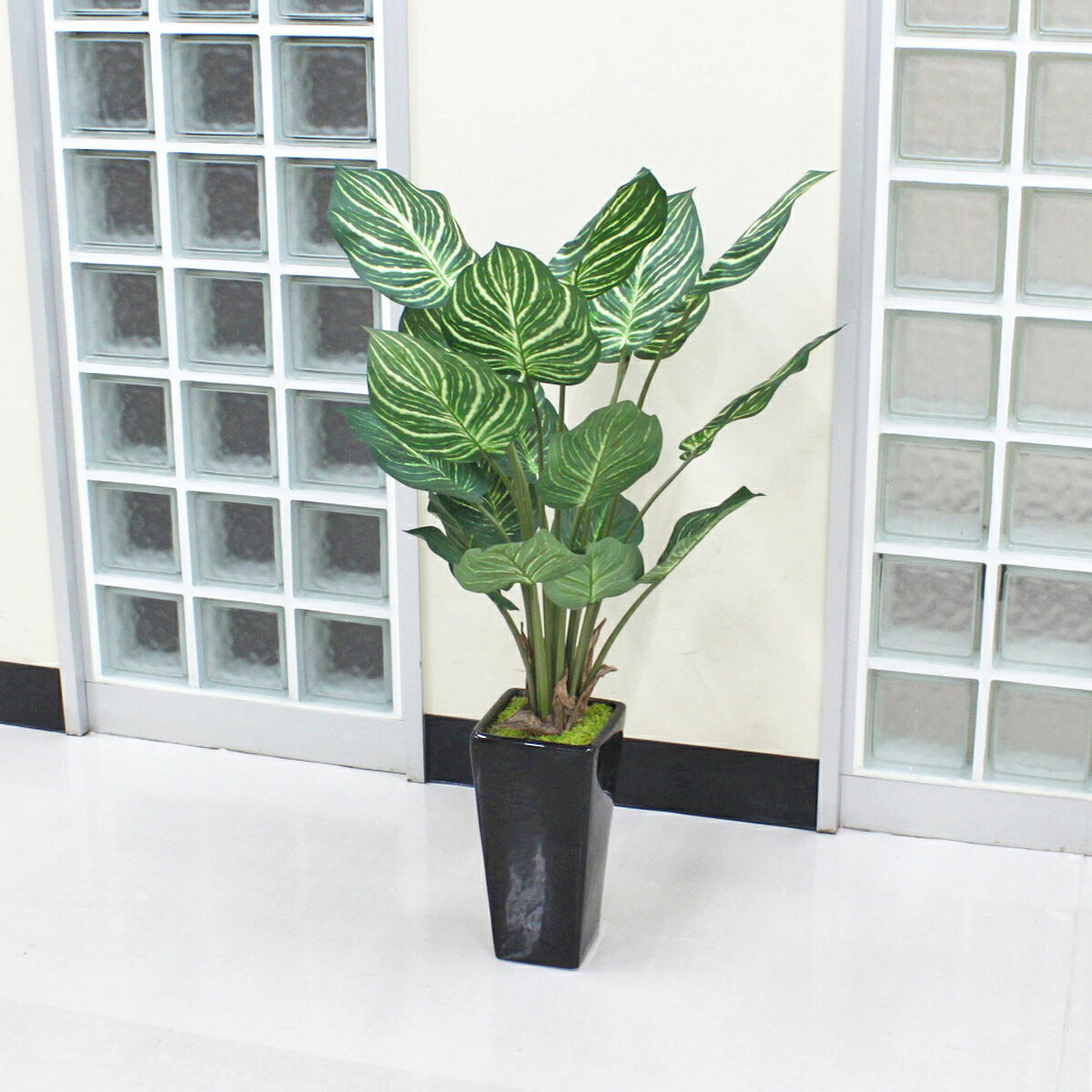 乐天商城 - 造花 インテリア 観葉植物 陶器の花器のゼブラツリー 93cm フェイクグリーン インテリアグリーン TB938 DG 人工観葉植物 snb CT触媒 光触媒 bgr