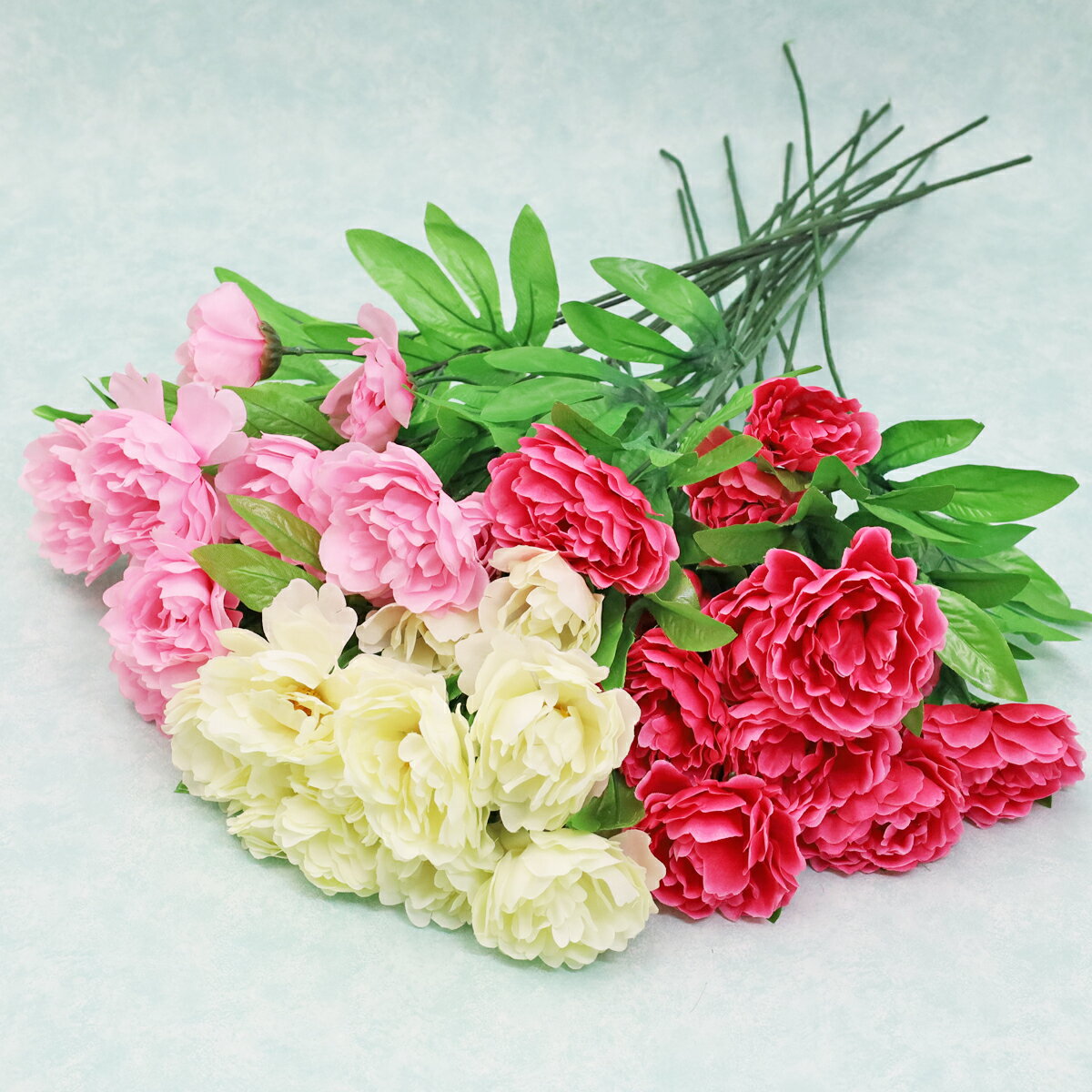 造花 ピオニースプレー 2760 色アソート24本組 シルクフラワー ぼたん ボタン 牡丹 ピンク ホワイト 白 CT触媒 光触媒 tan