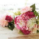 造花 カーネーションとハイドレンジアのブーケとブートニアのセット シルクフラワー あじさい アジサイ 紫陽花 ブライダル ウェディング CT触媒 光触媒 アレン...