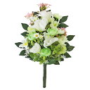 お墓 造花 仏花 ラナンキュラスとヒサカキの花束 一本(一束) 単品 CT触媒 お墓用 仏壇用 光触媒 造花 シルクフラワー お彼岸 お盆 お仏壇 洋風 仏花 お墓 花 お供え 山久 btb