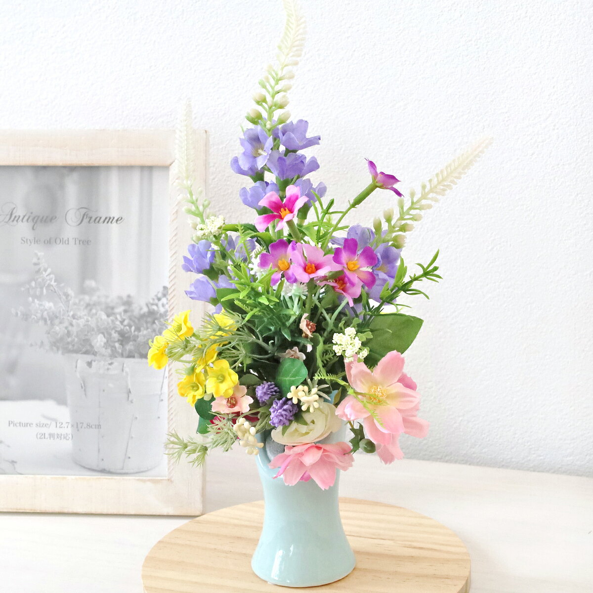 楽天市場】造花 フラワーアレンジメント（カラーブルー）（造花｜造花