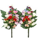 造花 仏花 棘なしバラとトルコキキョウの花束一対 薔薇 CT触媒 光触媒 造花 シルクフラワー お彼岸 お盆 お仏壇 仏花 お墓 花 お供え 山久 btb