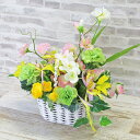 造花 スイートピーとフリージアの春色アレンジ シルクフラワー 梅春物 CT触媒 光触媒 フラワーアレンジ インテリア フラワーアレンジメント arg