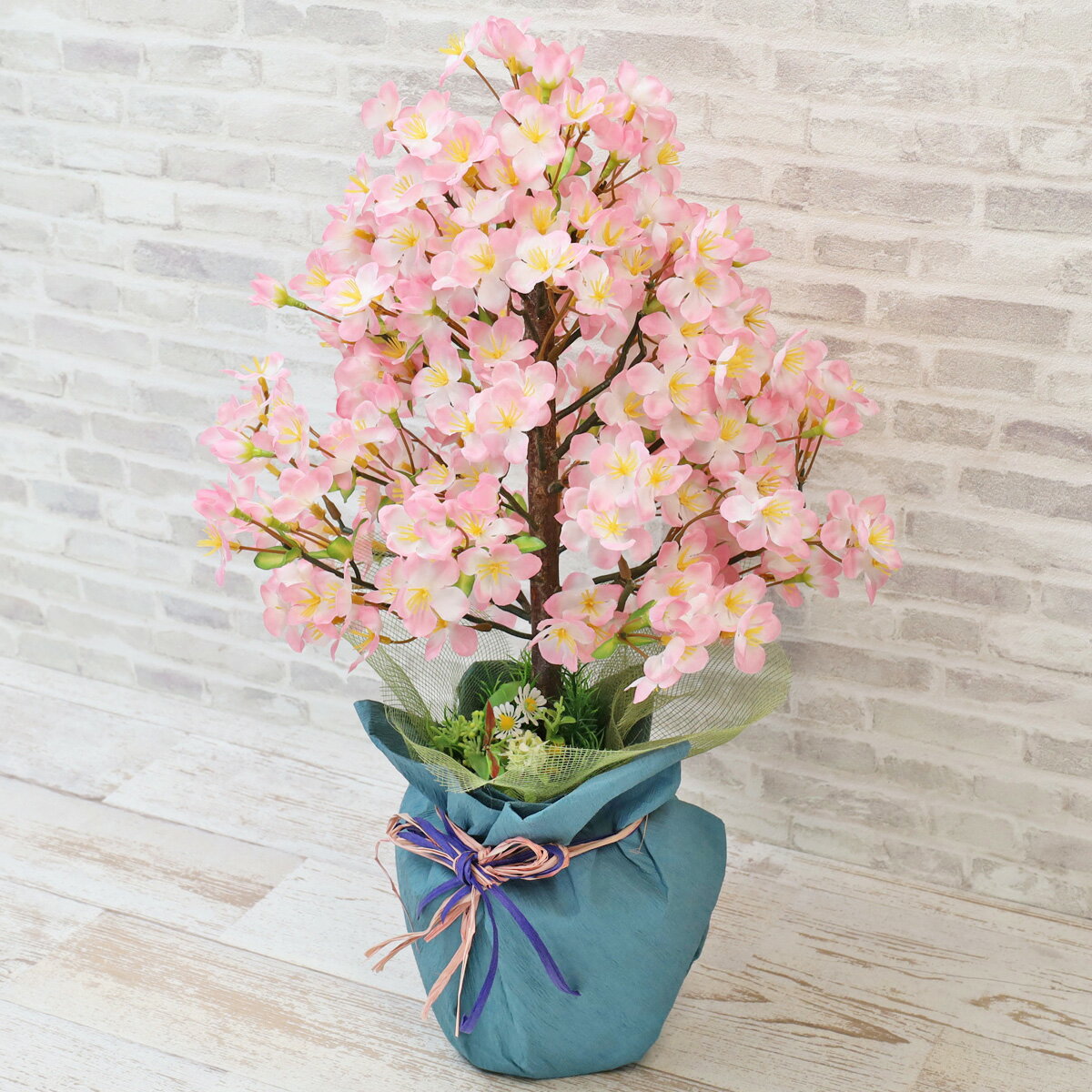 造花 2種類から選べる 華やかな桜の鉢植え55cm アレンジ シルクフラワー さくら サクラ しだれ桜 枝垂桜 春 CT触媒 光触媒 フラワーアレンジメント インテリア arg