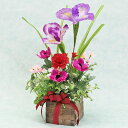 造花 アヤメとカーネーションのアレンジ シルクフラワー 初夏 CT触媒 光触媒 アイリス あやめ 花菖蒲 フラワーアレンジメント インテリア arg
