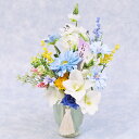 仏花 造花 白いデンファレとブロッサムなどのアレンジ 花 CT触媒 光触媒 シルクフラワー お供え フラワーアレンジメント お悔やみ bar
