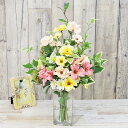 造花 ベリーブランチやラナンキュラスなどやさしげな花々のマジカルウォーターのアレンジ シルクフラワー CT触媒 光触媒 透明 スケルトン フラワーアレンジメント...