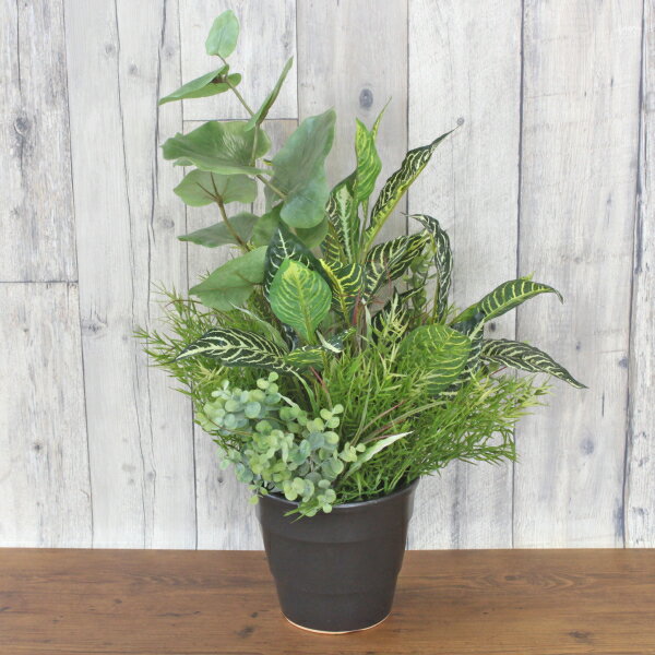 造花 インテリア ゼブラとユーカリの鉢植え シルクフラワー 観葉植物 フェイクグリーン インテリアグリーン CT触媒 光触媒 mgr