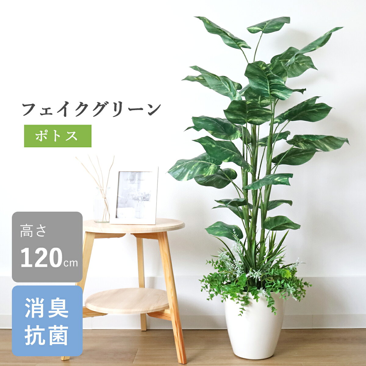Pothos - 観葉植物 フェイクグリーン 造花 ポトス 120cm 大型 新築 開店 開院 祝い インテリア シルクフラワー インテリアグリーン CT触媒 光触媒 snb bgr