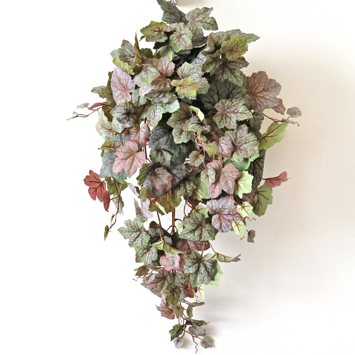 乐天商城 - 造花 インテリア 観葉植物 パープルカラーのベゴニアリーフの壁掛け フェイクグリーン CT触媒 光触媒 シルクフラワー アレンジ フラワーアレンジ フラワーアレンジメント mgr