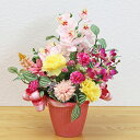 造花 ミニファレノとオーキッドカーネーションなどの華やかなアレンジ 花 枯れない花 ギフト メッセージカード お祝い お届け指定日可能 薄紫 パープル 胡蝶蘭 ...