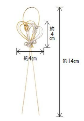 東京リボン ルーレ・ツインハート 約4×14cm・30個入 ギフト プレゼント ラッピング用品 花束 アレンジメント 生花 造花 装飾 手芸