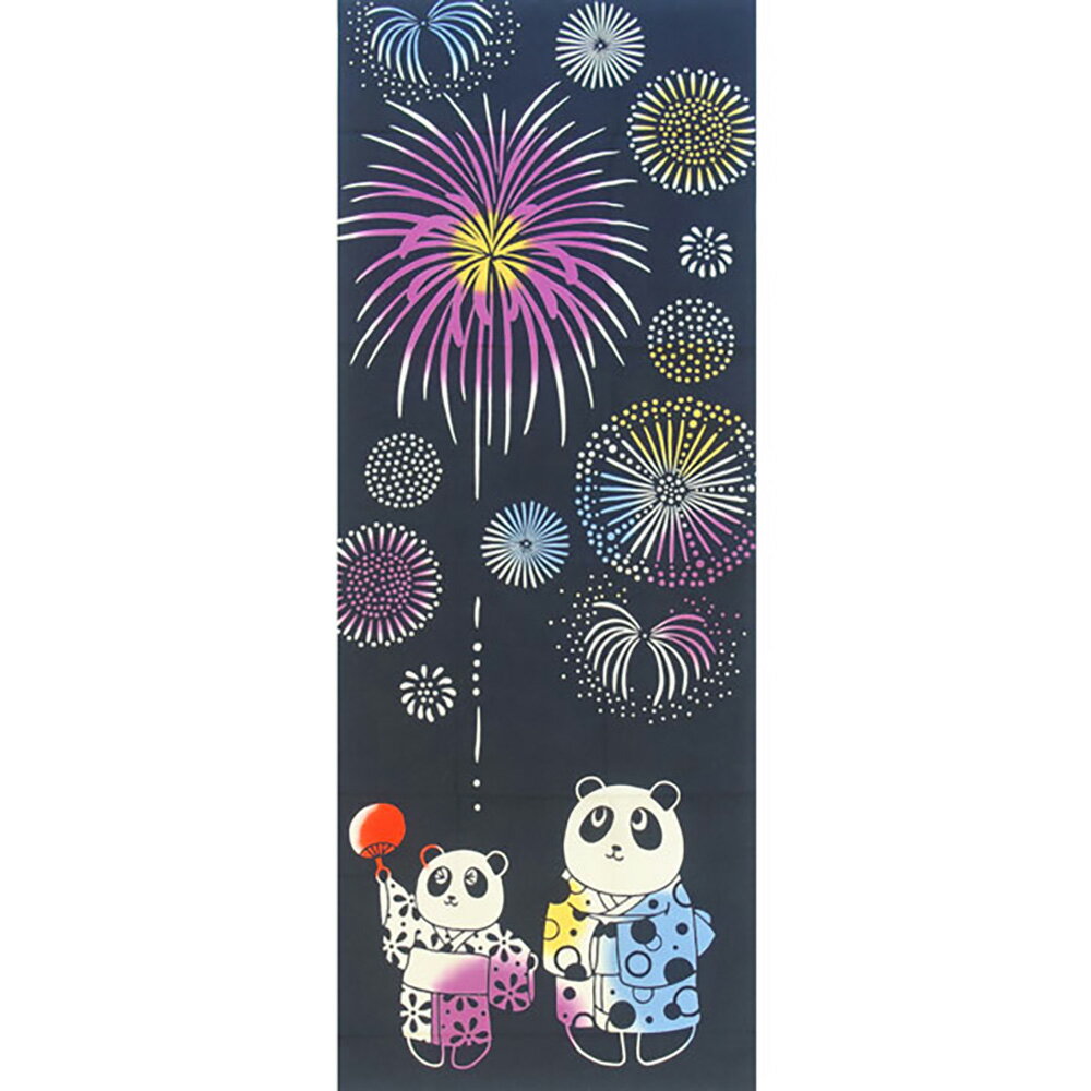 【手ぬぐい】【京佑】注染手ぬぐい日本手ぬぐい本舗「パンダ花火」メール便対応