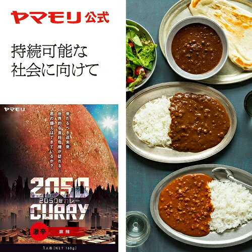【在庫なくなり次第終売】ヤマモリ 2050年 麻辣（1個）｜激辛 レトルトカレー レトルト食品 常温保存 大豆肉 Sdgs 大豆のお肉 大豆ミート 持続可能 激辛カレー お肉 野菜のお肉 花椒 在宅応援のサムネイル