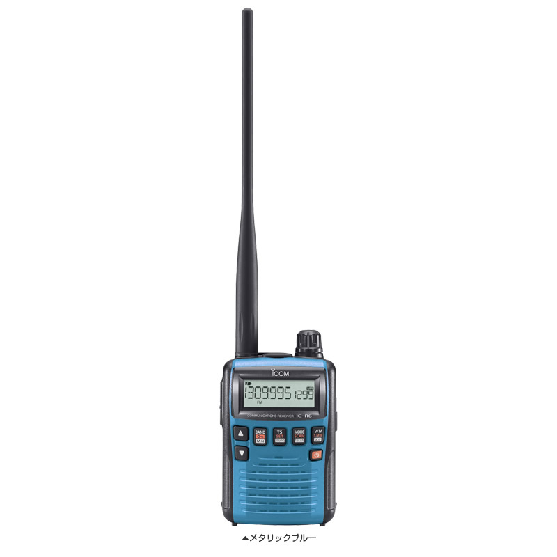 山本無線CQのアイコム(ICOM) IC-R6 メタリックブルー 広帯域ハンディ受信機 イヤホンプレゼント｜アングル2